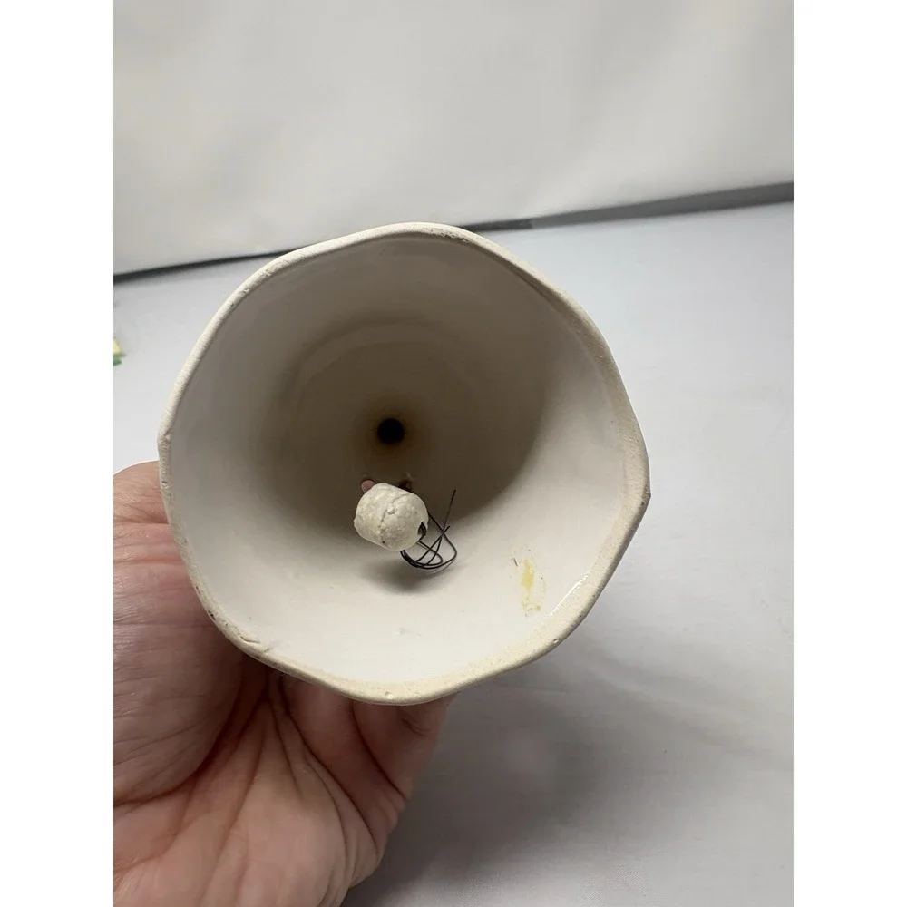 Vintage San Francisco Two Tone White Ceramic Rainbow Sailboats Bell Souvenir